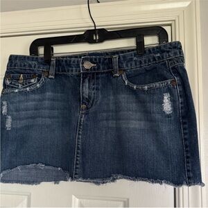 Aeropostale Distressed Dark Blue Denim Mini Skirt size 11-12